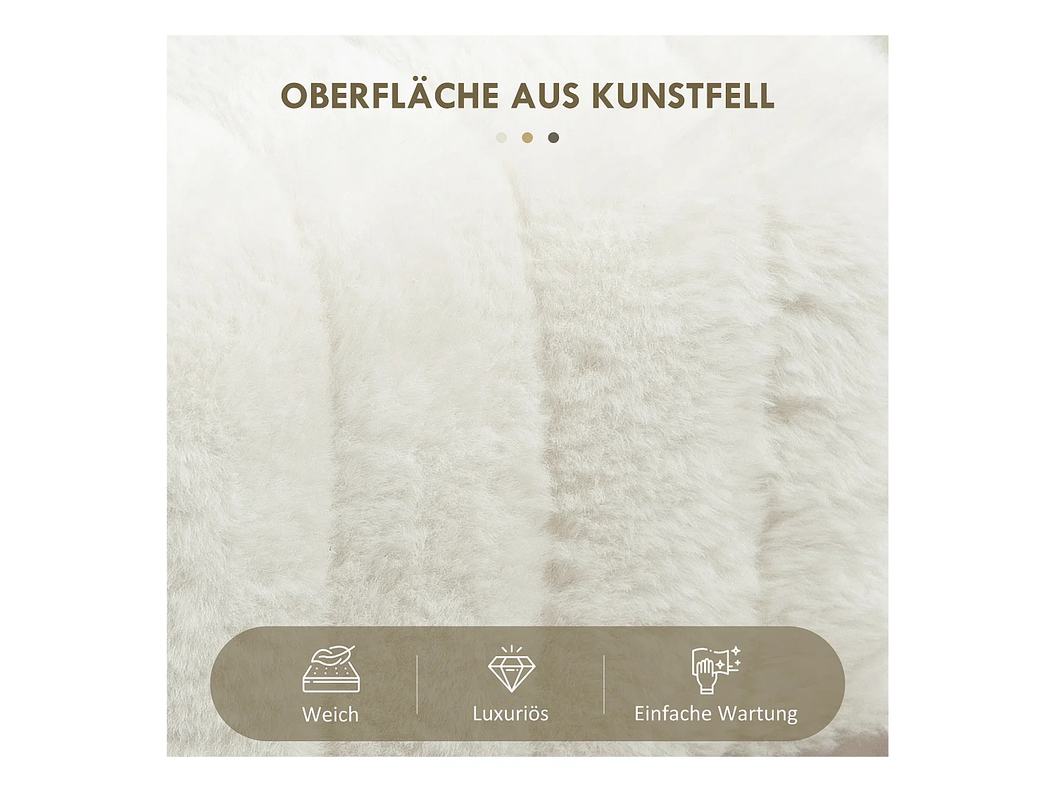 Opbergbank met kussen, polyester, staal, crème (82x30x47 cm)