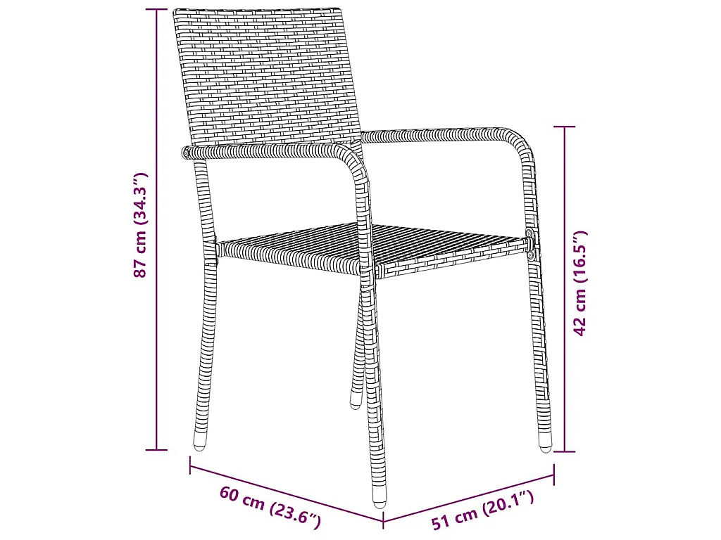 Juego de comedor de jardín de 3 piezas de ratán sintético negro