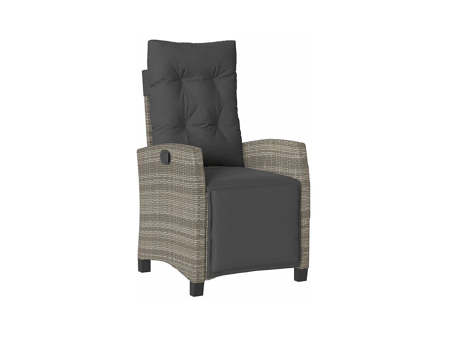 Set da giardino 3 pezzi in polyrattan grigio