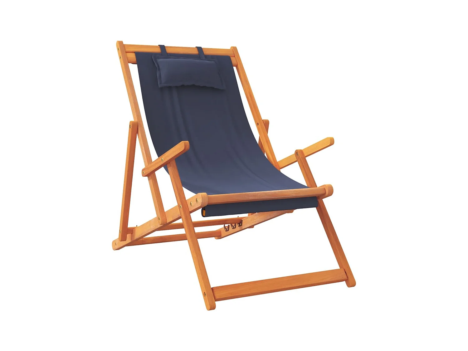 Chaises de plage pliables lot de 2 bleu tissu