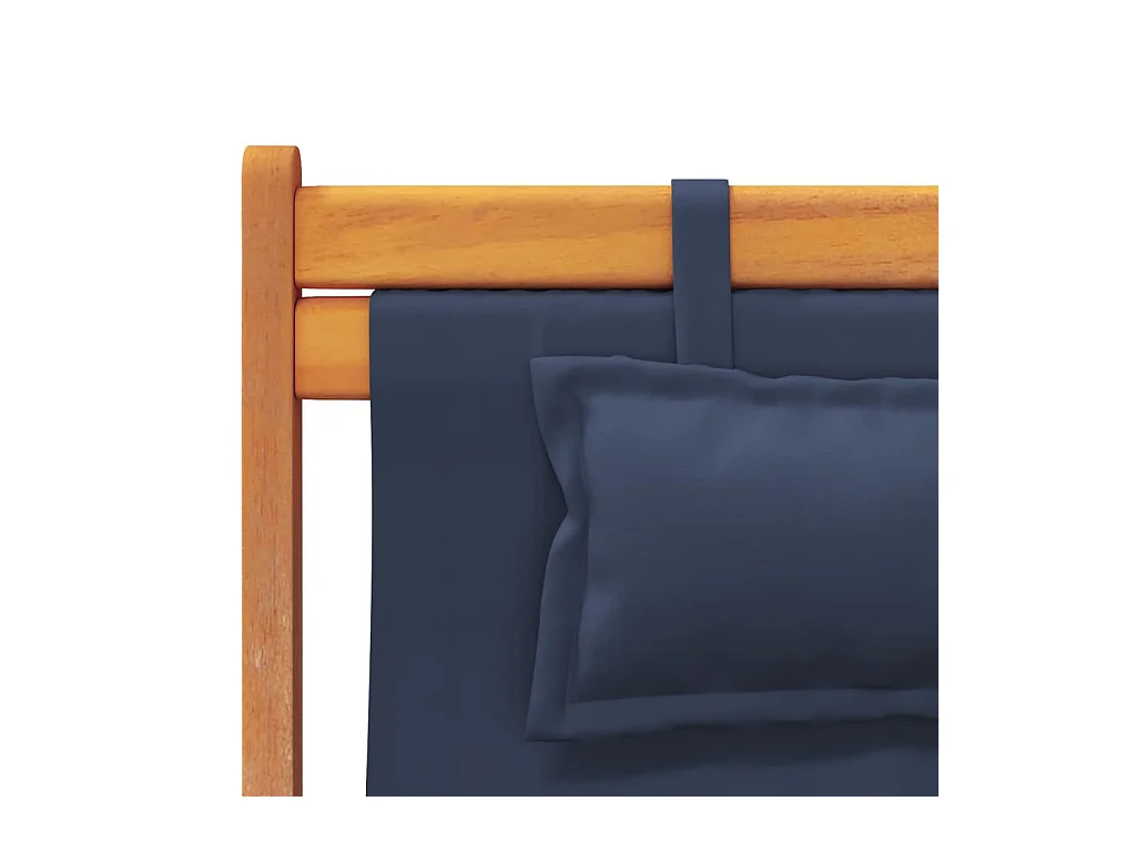 Chaises de plage pliables lot de 2 bleu tissu