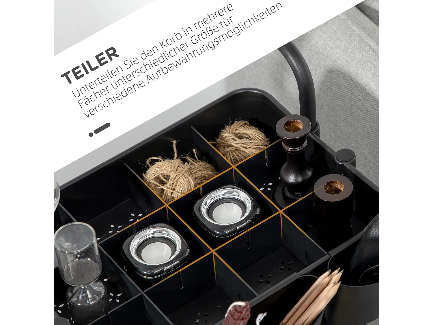 Desserte roulante 3 niveaux avec paniers amovibles, acier noir, flexible et compacte (42x38x86.5cm)