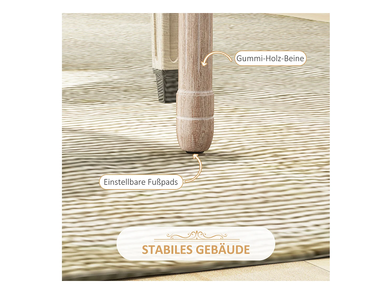 Lot de 2 chaises de salle à manger, dos en rattan, pieds en bois, tissu lin, crème (57x48x96cm)