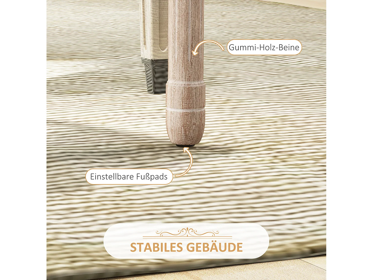 Lot de 2 chaises de salle à manger, dos en rattan, pieds en bois, tissu lin, crème (57x48x96cm)