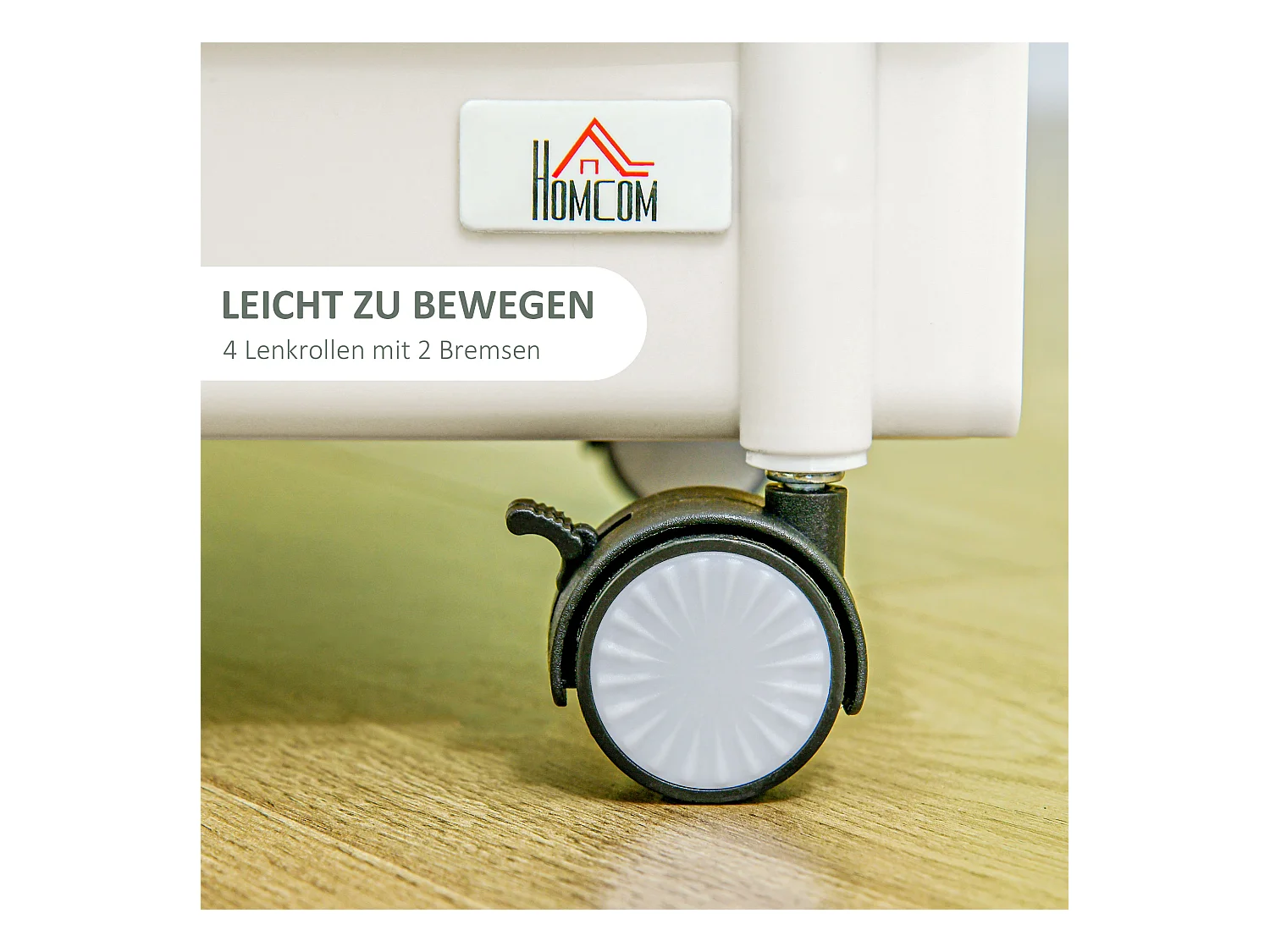 Opbergtrolley met 3 planken en hangmand, metaal, wit (50x29,4x77 cm)