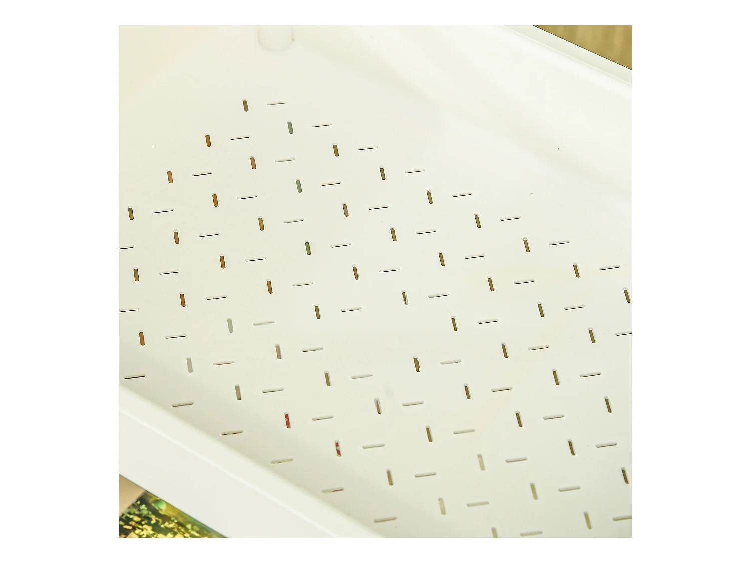 Opbergtrolley met 3 planken en hangmand, metaal, wit (50x29,4x77 cm)