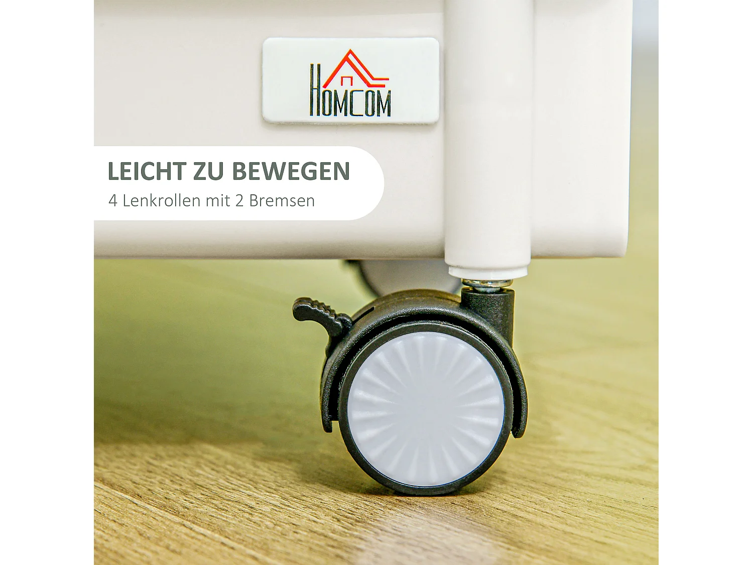 Chariot de rangement avec 3 étagères et panier suspendu, métal, blanc (50x29.4x77 cm)