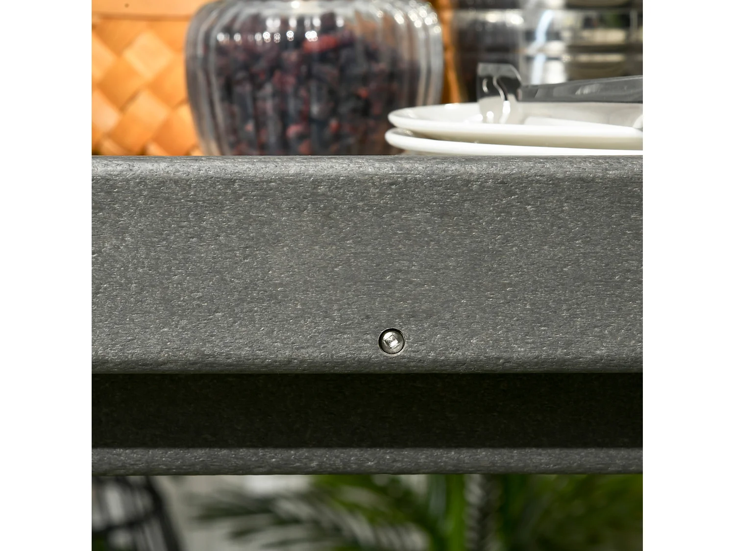 Chariot de service barbecue avec porte-serviettes, métal, gris foncé, 2 étagères, (87x50x80 cm)