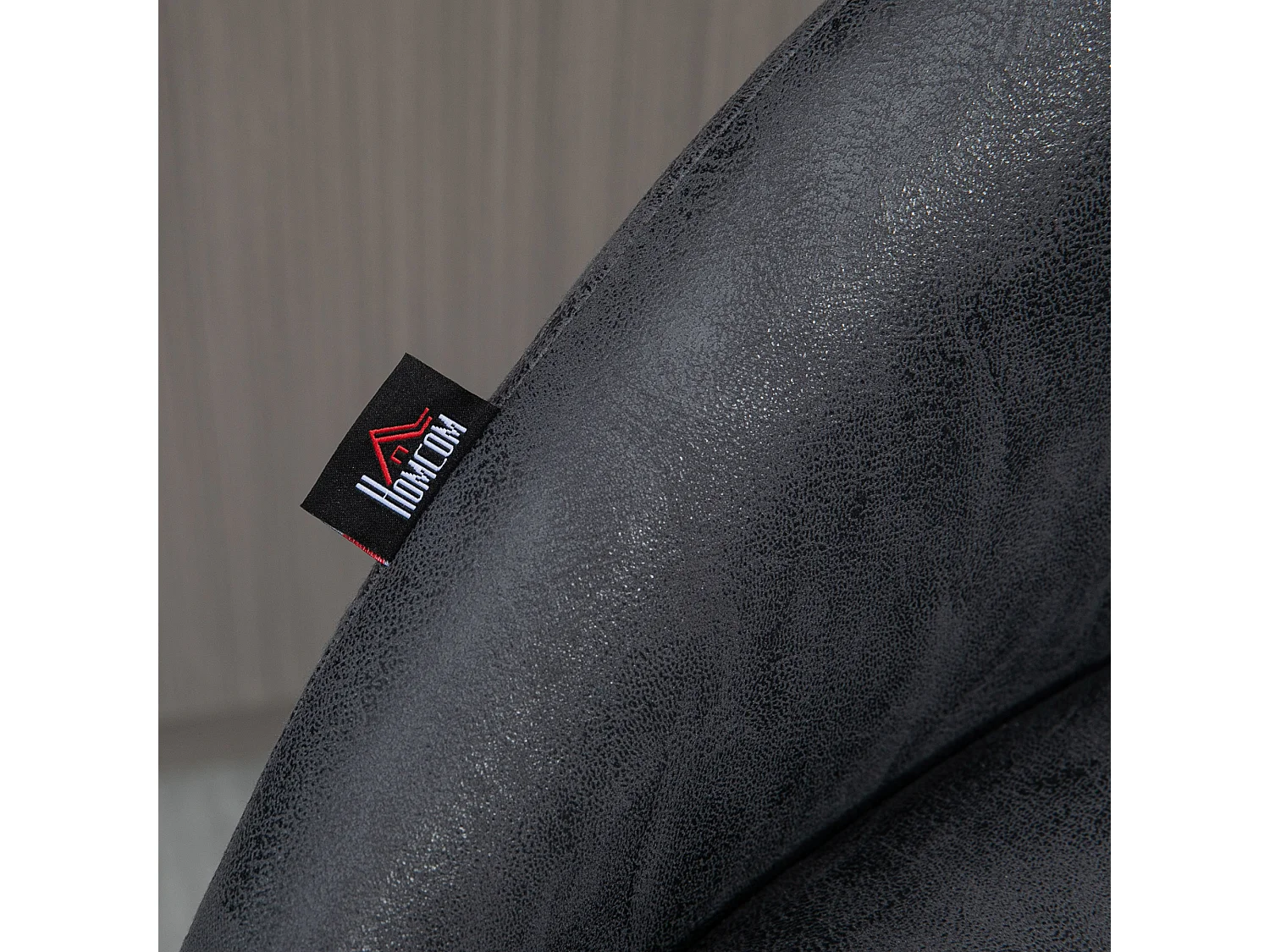 Set di 2 sgabelli da bar regolabili, braccioli, schienale in similpelle, grigio scuro, gambe in metallo (57x50x84-104cm)