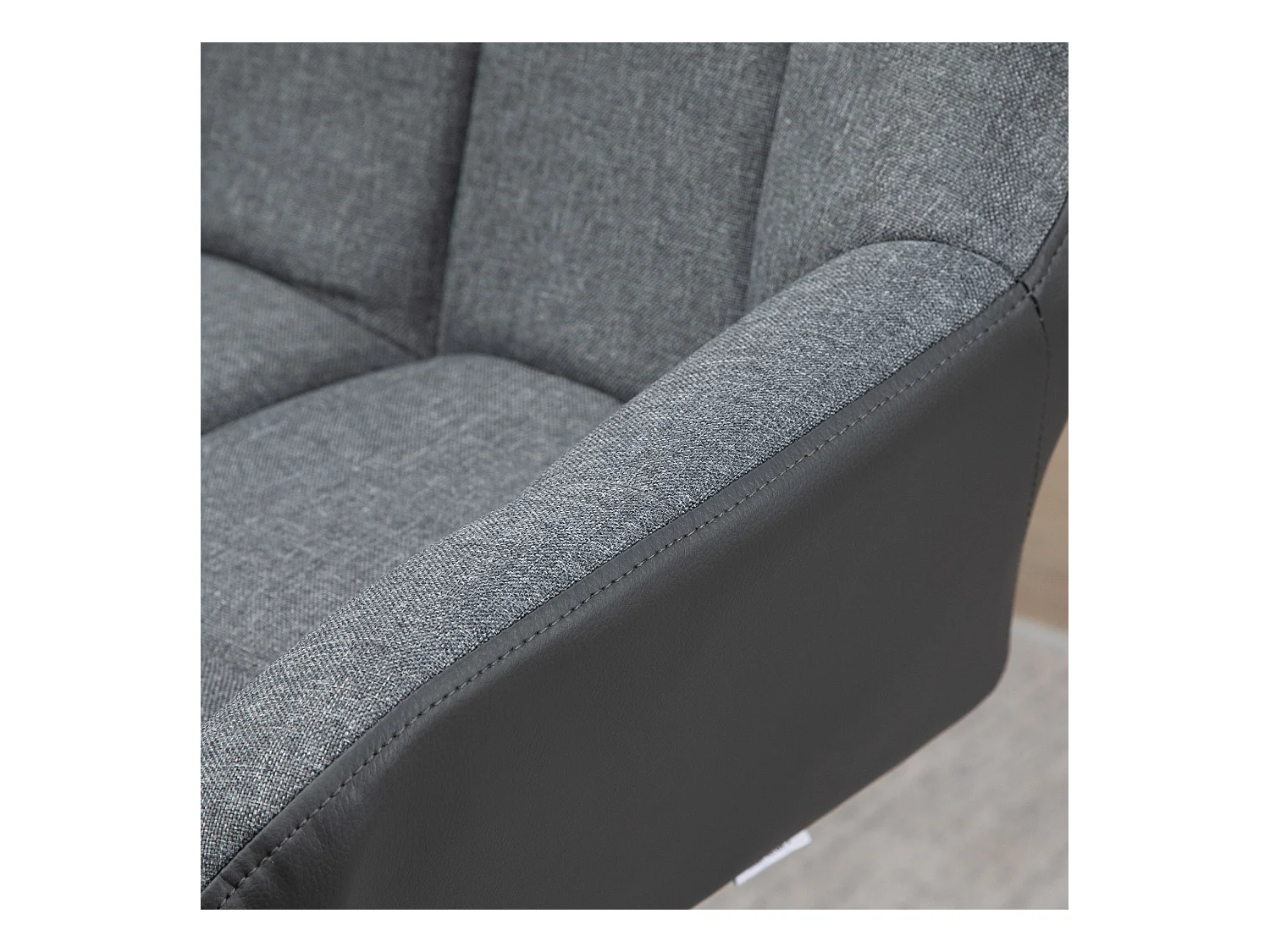 Tabouret de bar réglable 2 pièces avec dossier et repose-pieds, rotation 360°, en simili lin, gris (57.5x52.5x93-114 cm)