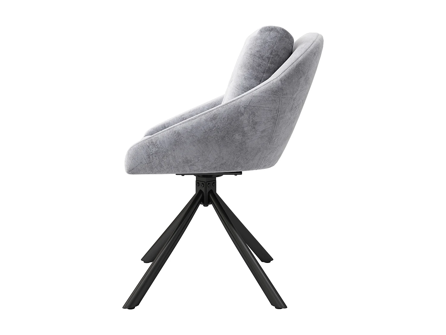 Sedia da pranzo in velluto, design moderno, materiale in velluto, grigio (dimensioni: 60x62x49 cm)