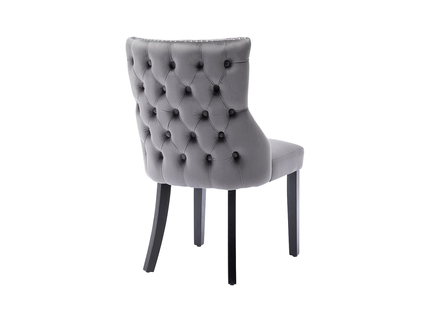 Sedia da pranzo in velluto, design moderno, struttura in legno massello, grigio (44x41x86 cm)