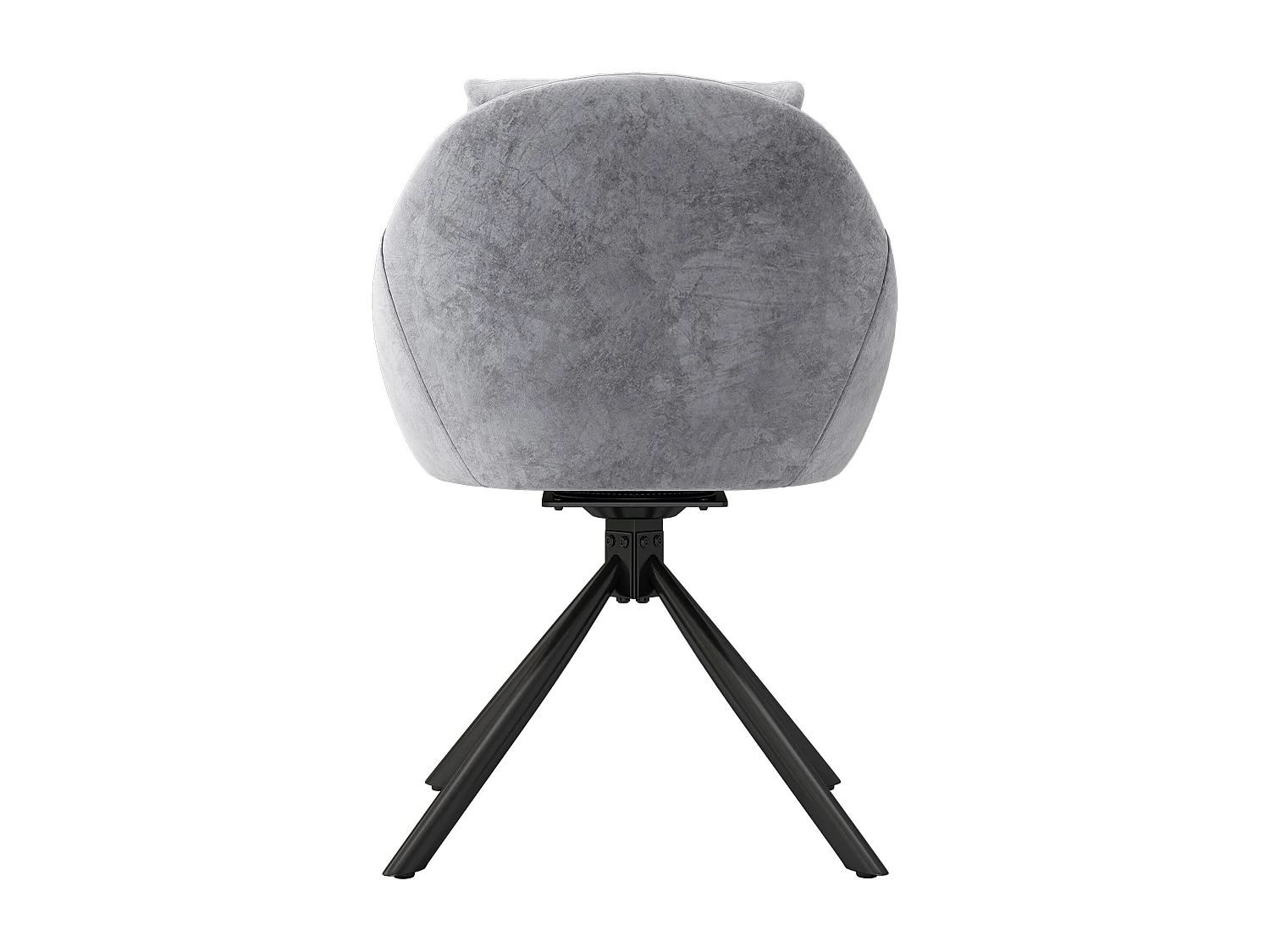 Chaise de Salle à Manger en Velours Gris, Design Moderne, Rotative, Matériau en Velours, Structure en Métal (72.39x62.23x49.53 cm)