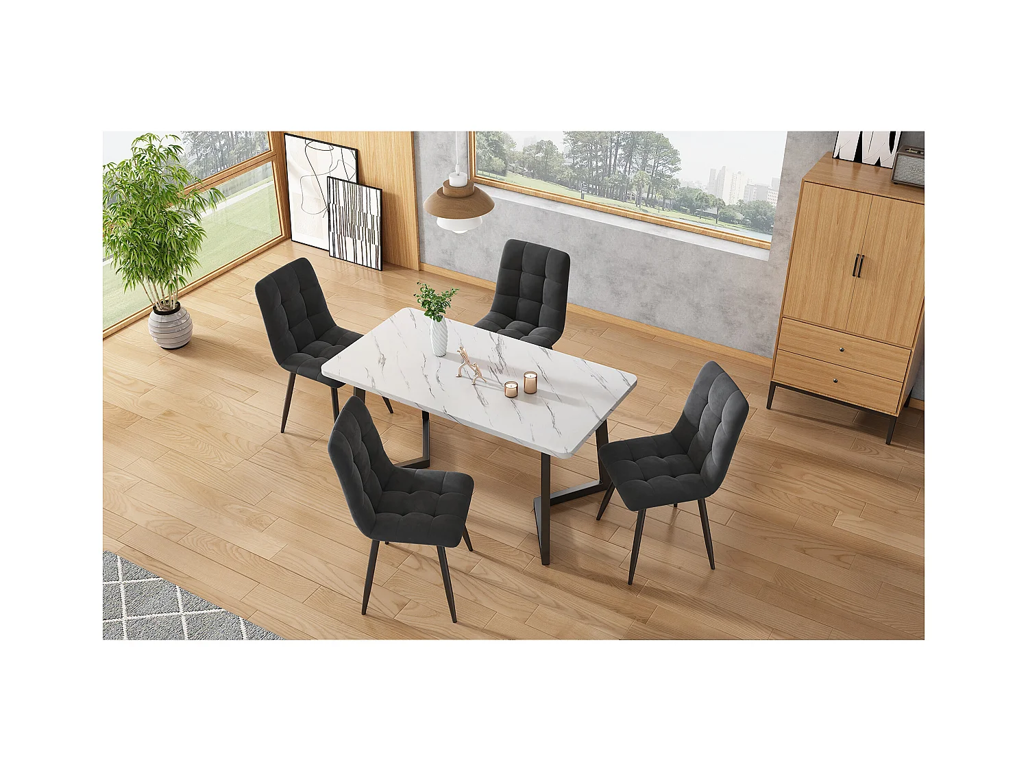 Sedia da pranzo in velluto, design moderno, struttura in metallo, grigio (44x41x86 cm)