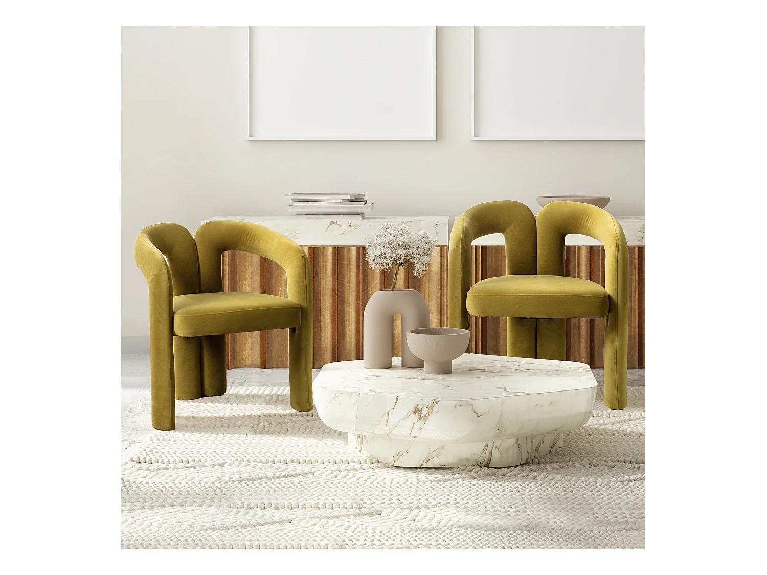 Chaises de salle à manger modernes en velours, fauteuils décoratifs rembourrés, fauteuils pour salon et cuisine, lot de 2 (64x50.5x71 cm)