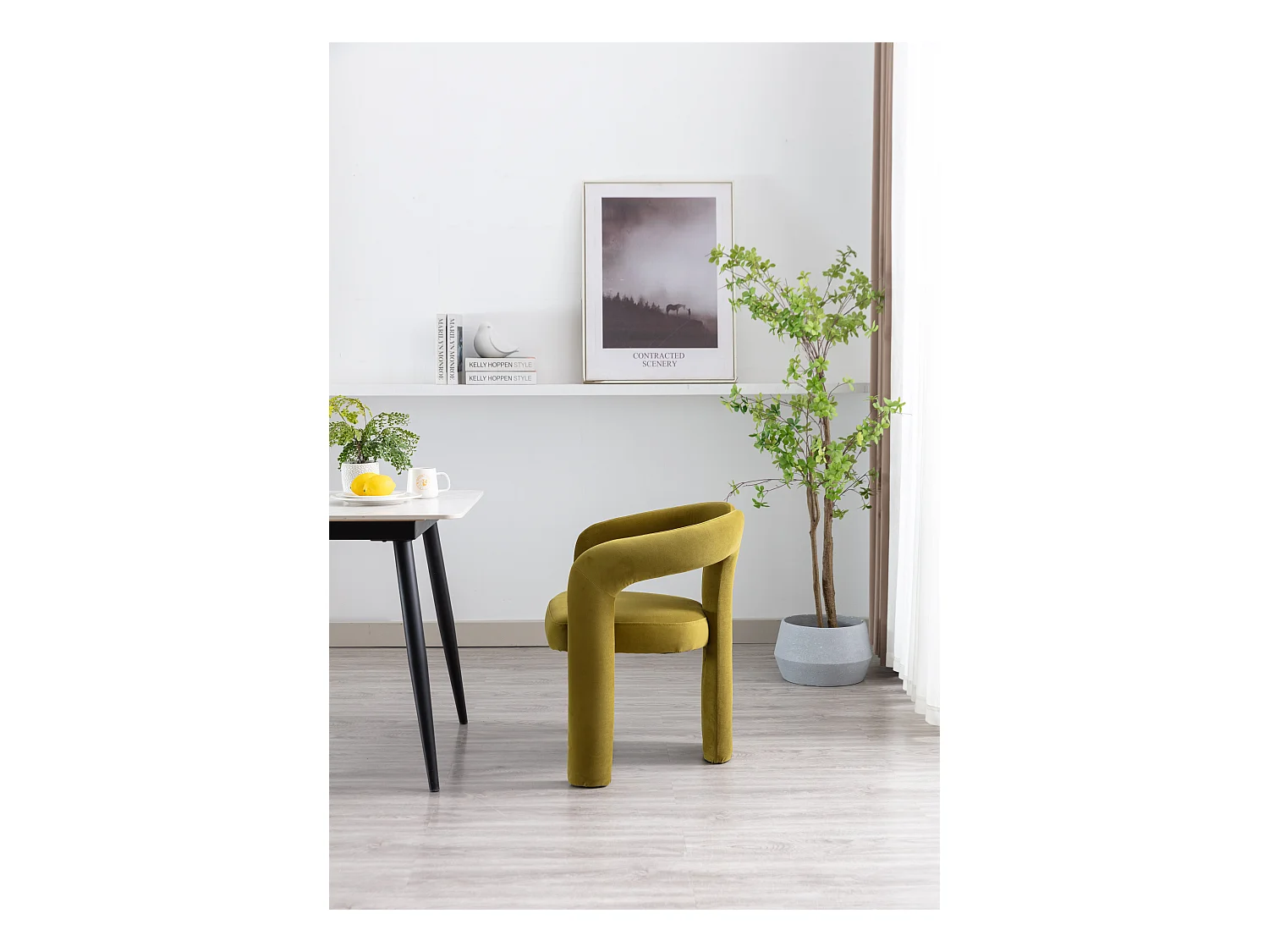 Chaises de salle à manger modernes en velours, fauteuils décoratifs rembourrés, fauteuils pour salon et cuisine, lot de 2 (64x50.5x71 cm)