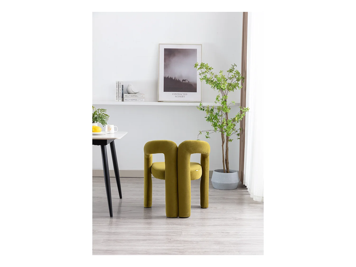 Chaises de salle à manger modernes en velours, fauteuils décoratifs rembourrés, fauteuils pour salon et cuisine, lot de 2 (64x50.5x71 cm)