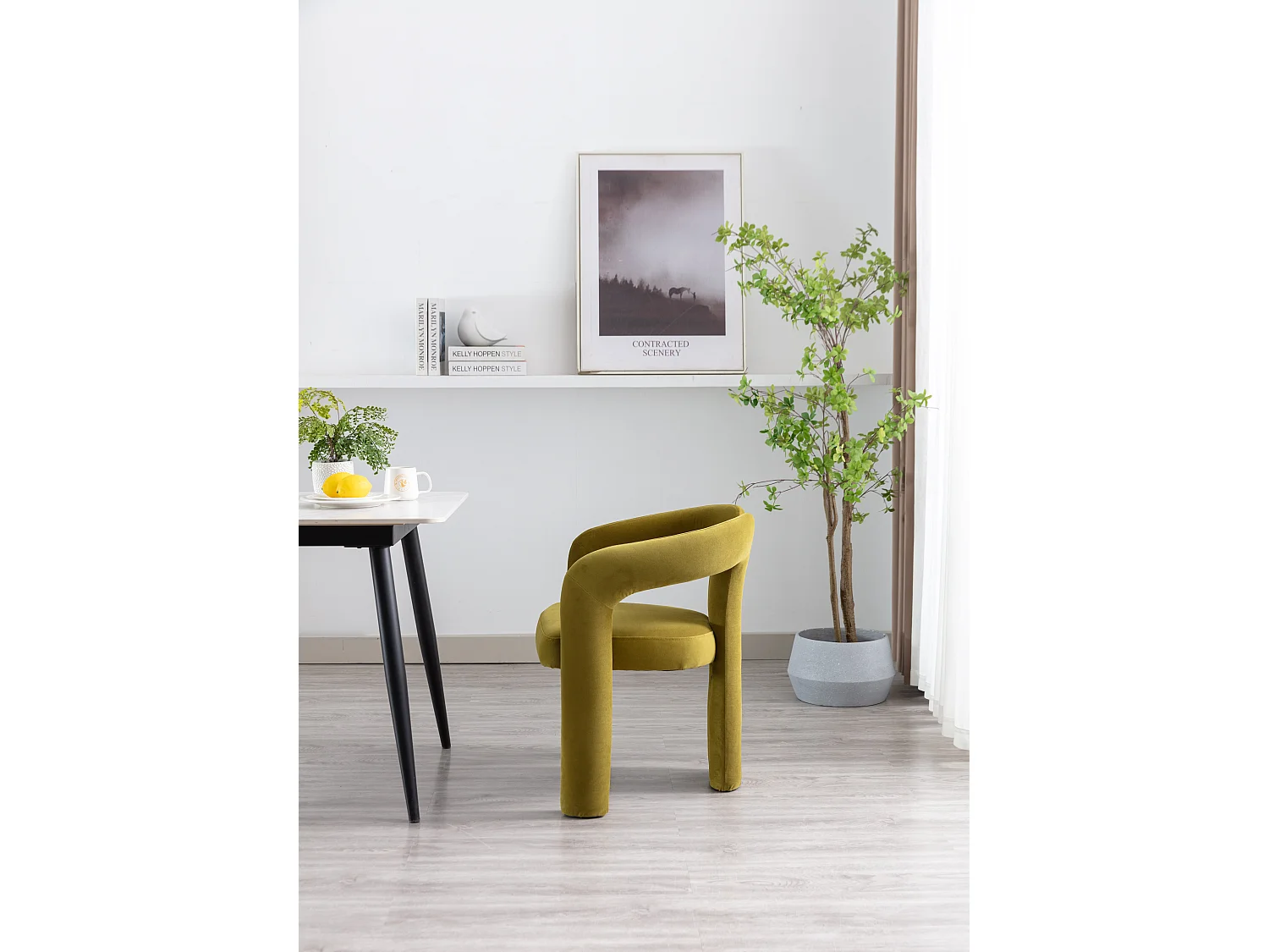 Chaises de salle à manger modernes en velours, fauteuils décoratifs rembourrés, fauteuils pour salon et cuisine, lot de 2 (64x50.5x71 cm)