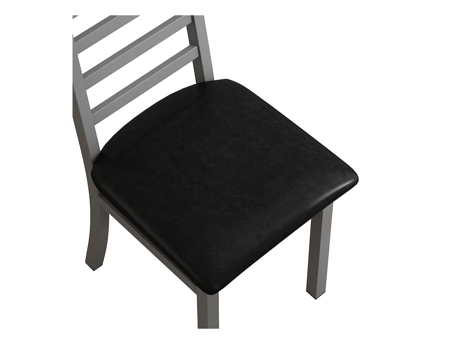 Chaises de salle à manger métal, design épuré, PU simili cuir, pieds en acier, gris (40x47x107 cm)