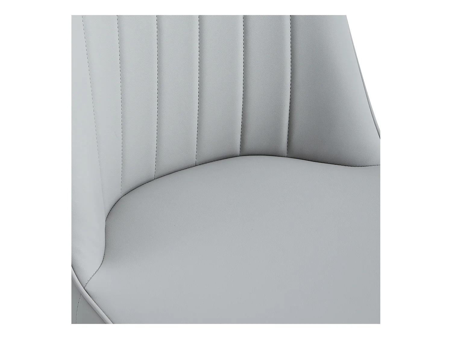 Sedia da pranzo moderna, PU grigio chiaro, gambe in metallo nero (55x43x89 cm)