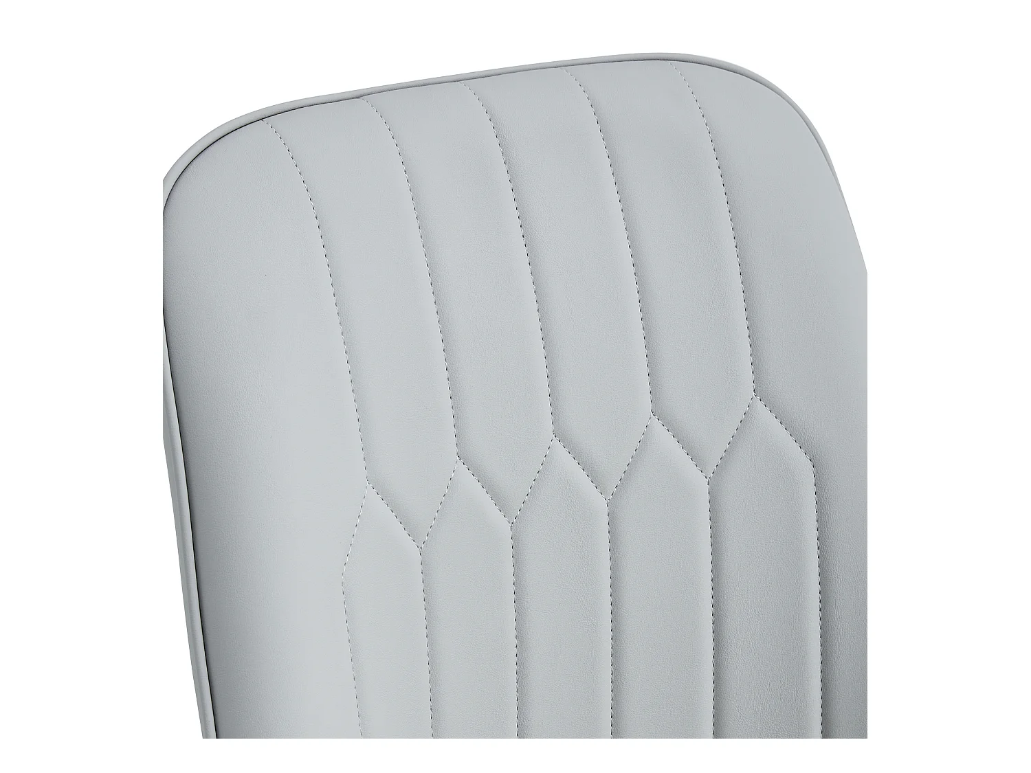 Sedia da pranzo moderna, PU grigio chiaro, gambe in metallo nero (55x43x89 cm)