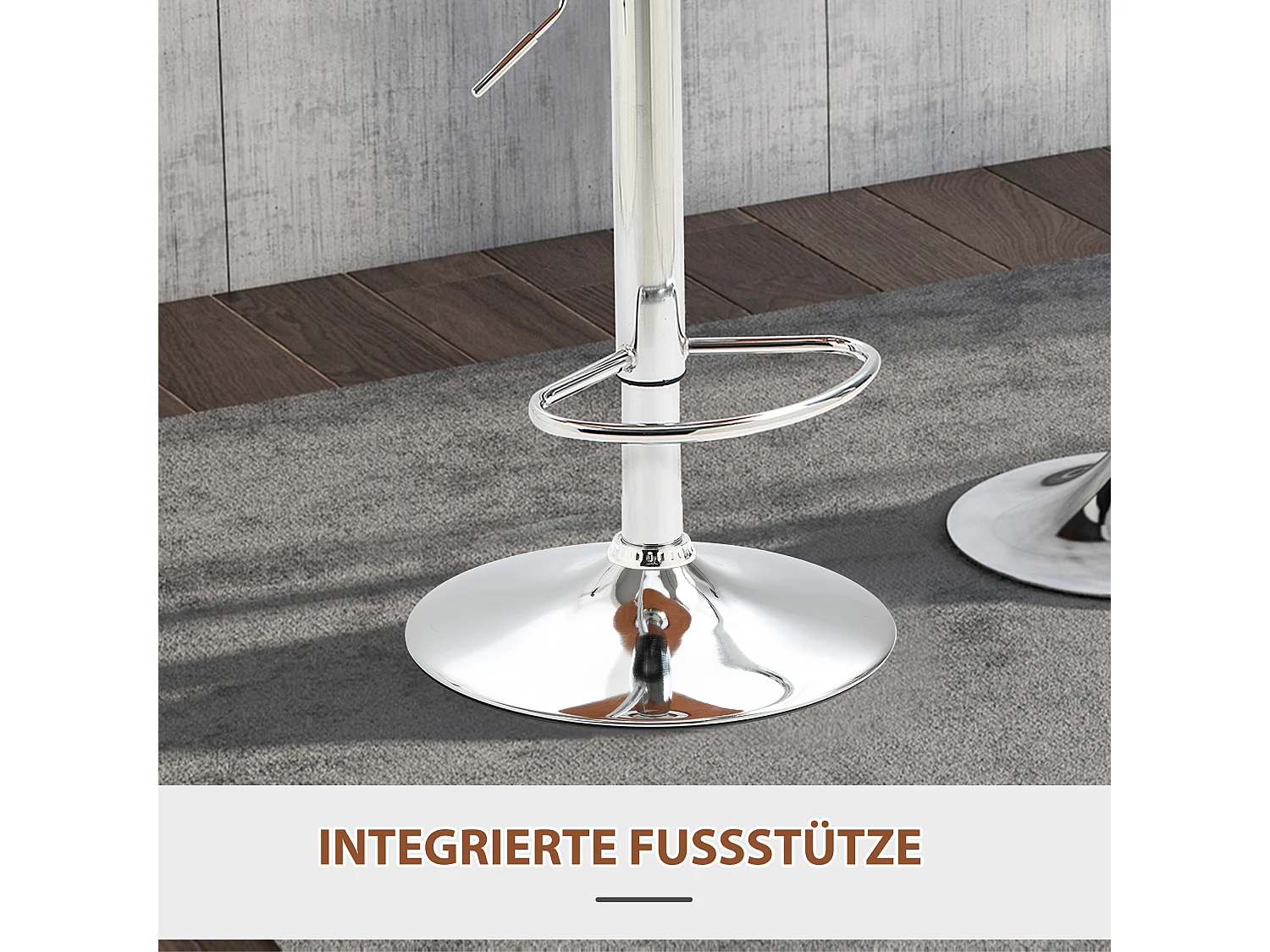 Tabourets de bar réglables pivotants 2 pièces, cuir synthétique noir, avec repose-pieds et dossier (46x53.5x85-106cm)