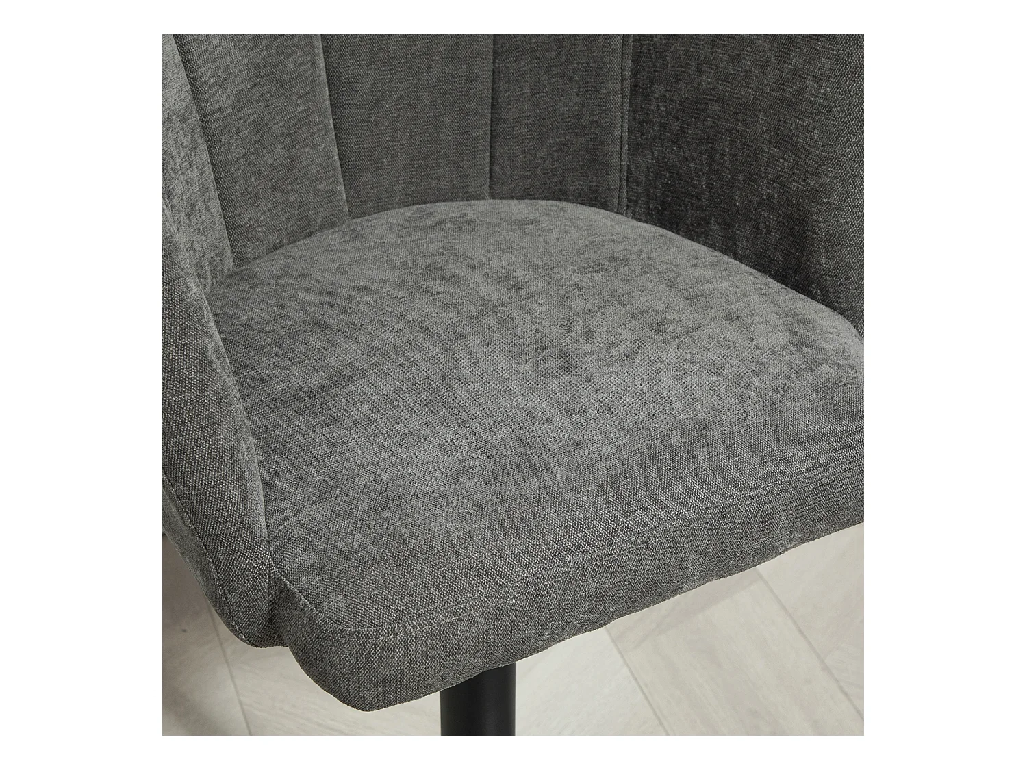 Tabourets de bar réglables, pivotants, structure métal, revêtement lin, gris foncé, lot de 2 (59x53x89-110cm)