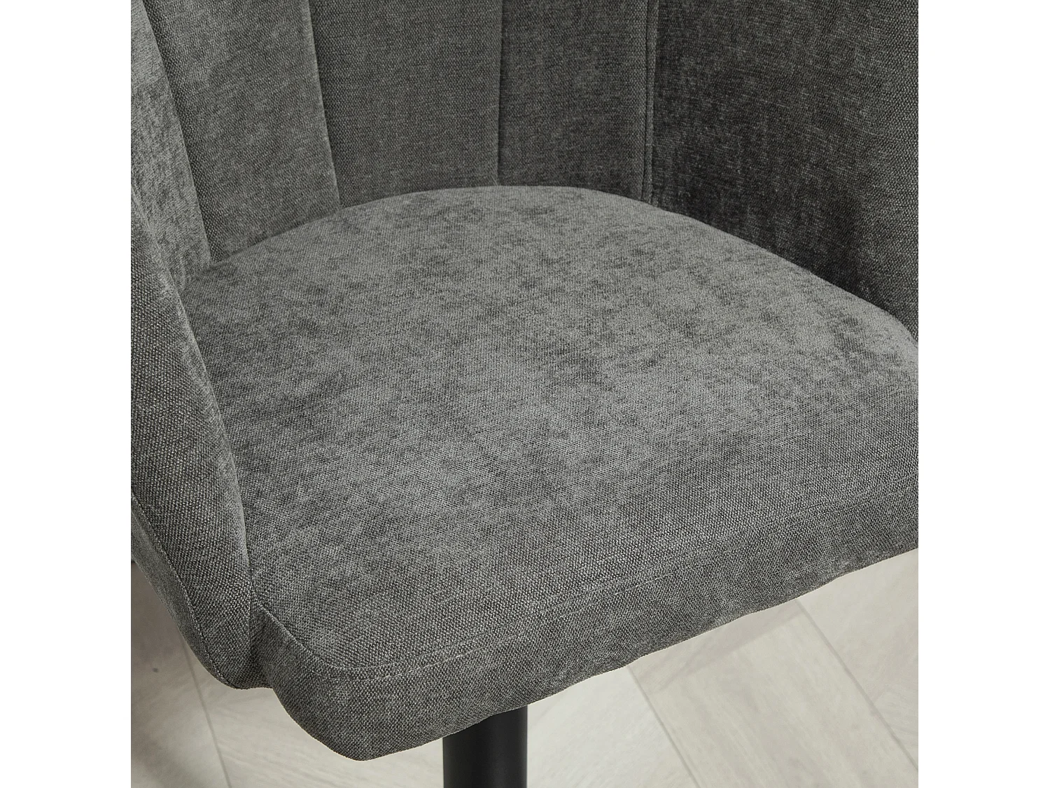 Sgabelli da bar regolabili e girevoli, struttura in metallo, rivestimento in lino, grigio scuro, set da 2 (59x53x89-110cm)