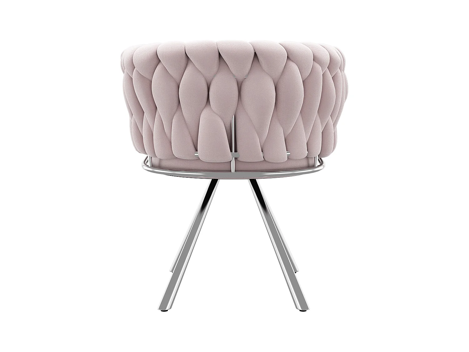 Fauteuil de maquillage en velours, design moderne, avec accoudoirs et quatre pieds métalliques, rose (59.69x55.25x45.72 cm)