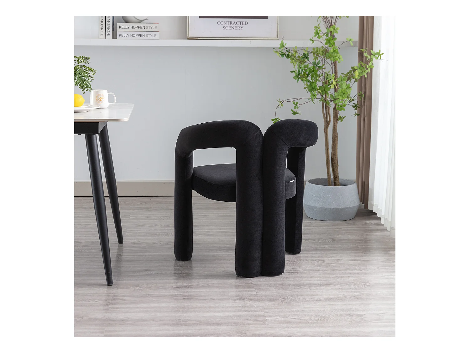 Chaises de salle à manger modernes, design élégant, velours, beige (64x50.5x71 cm), lot de 2