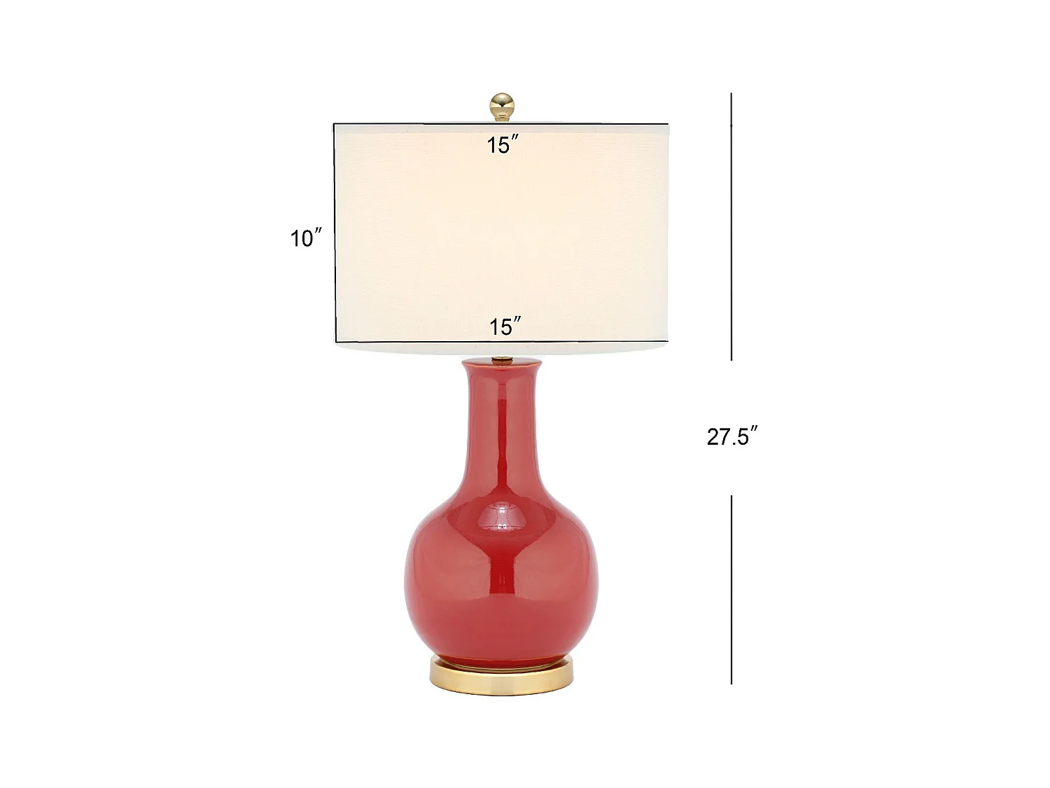 Lampe de table Rouge 38 X 38 X 69.85 cm - Rosemarie