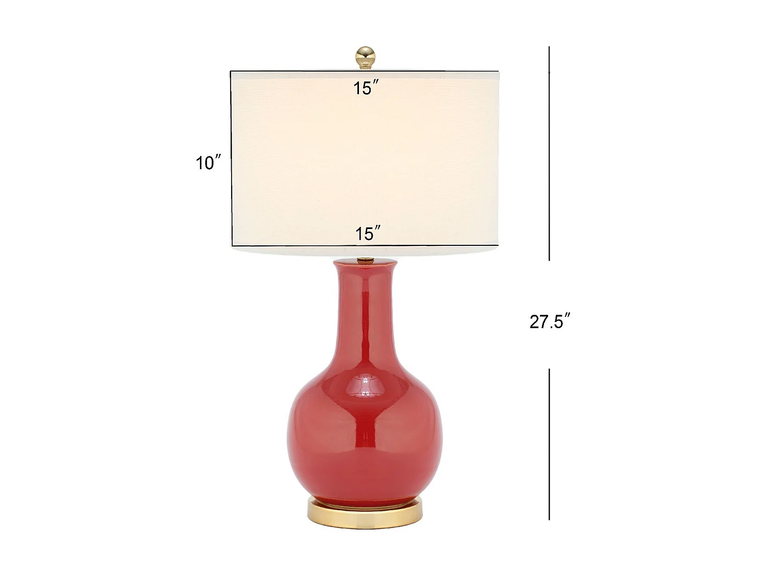 Lampe de table Rouge 38 X 38 X 69.85 cm - Rosemarie