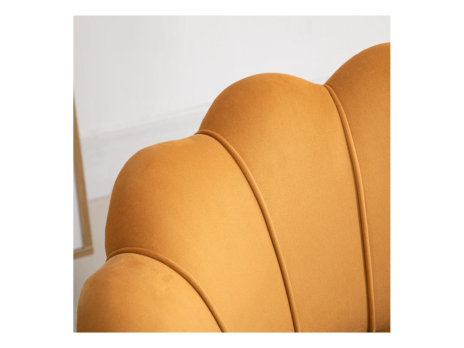 Lounge stoel zonder armleuningen, fluwelen stof, metalen poten, elegant design, voor woonkamer of slaapkamer (76x67x74 cm)