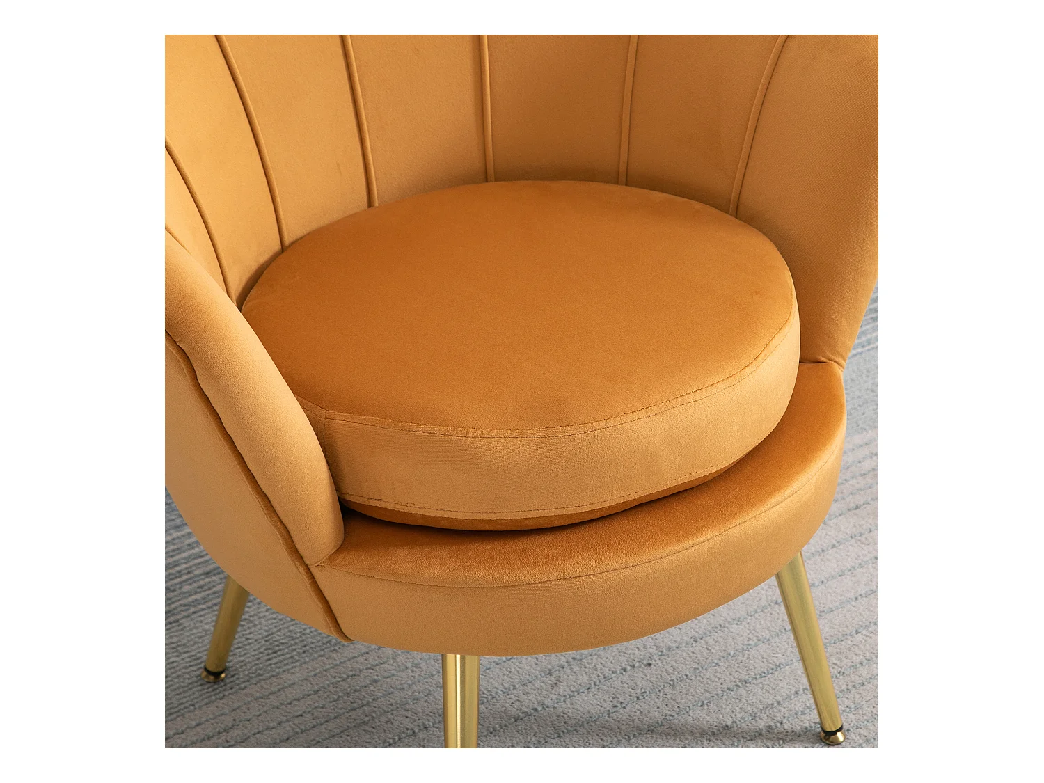 Lounge stoel zonder armleuningen, fluwelen stof, metalen poten, elegant design, voor woonkamer of slaapkamer (76x67x74 cm)