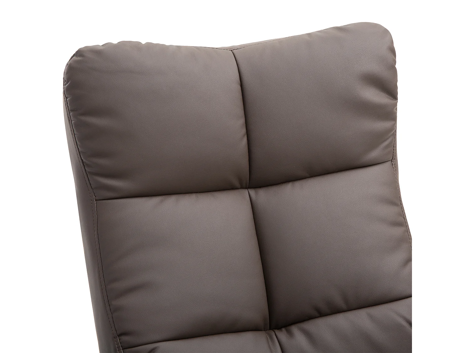 Poltrona relax con poggiapiedi e contenitore, funzione reclinabile, struttura in legno e PU, marrone (80x86x99cm)