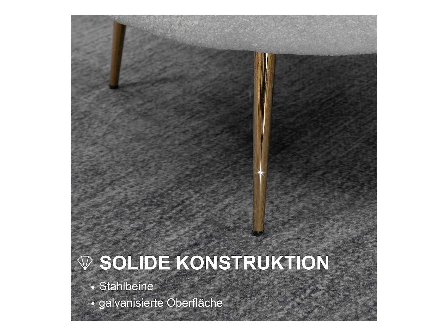 Fauteuil en forme de coquille, design moderne, polyester, blanc (79x77x77 cm)