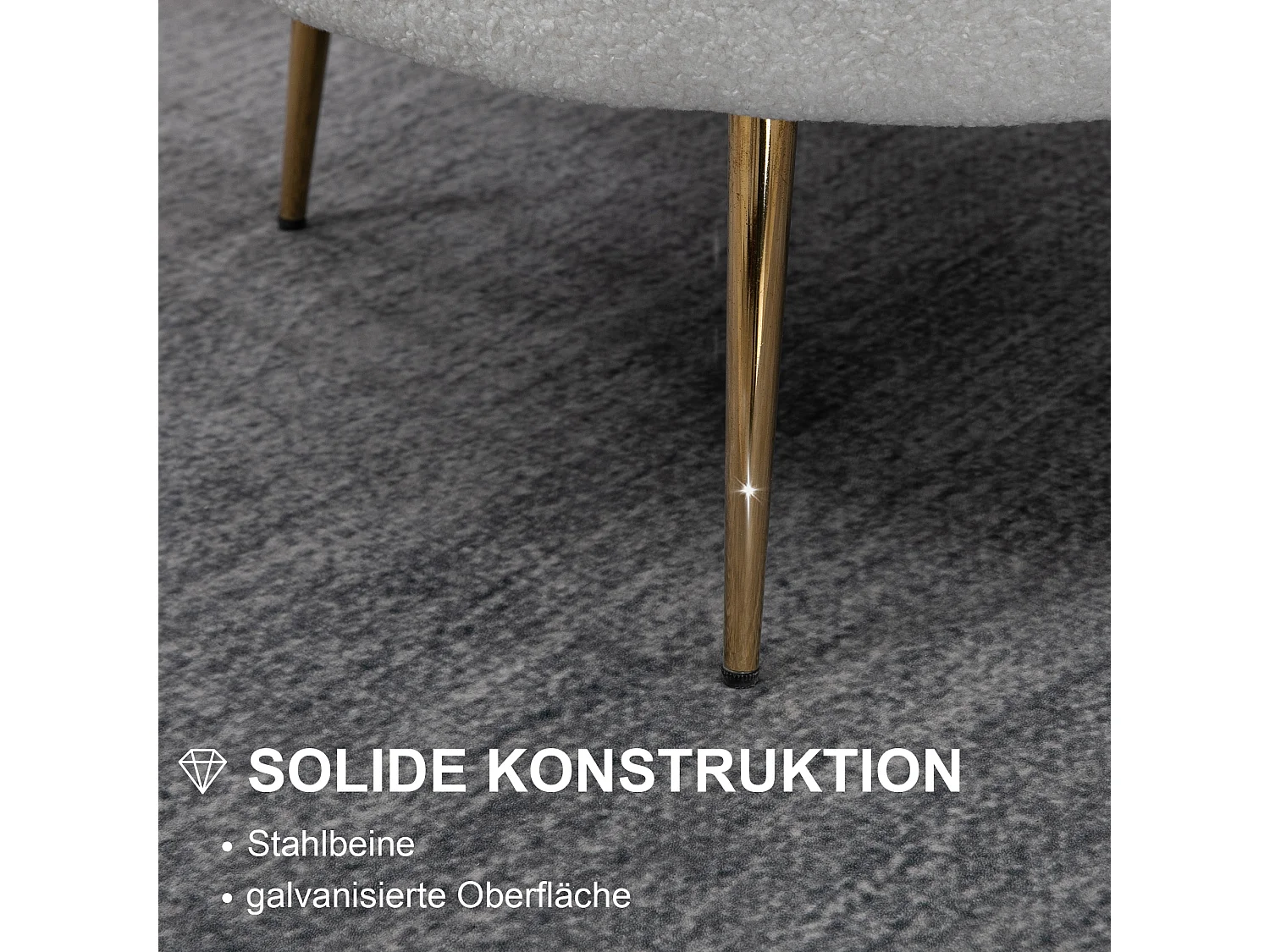 Fauteuil en forme de coquille, design moderne, polyester, blanc (79x77x77 cm)