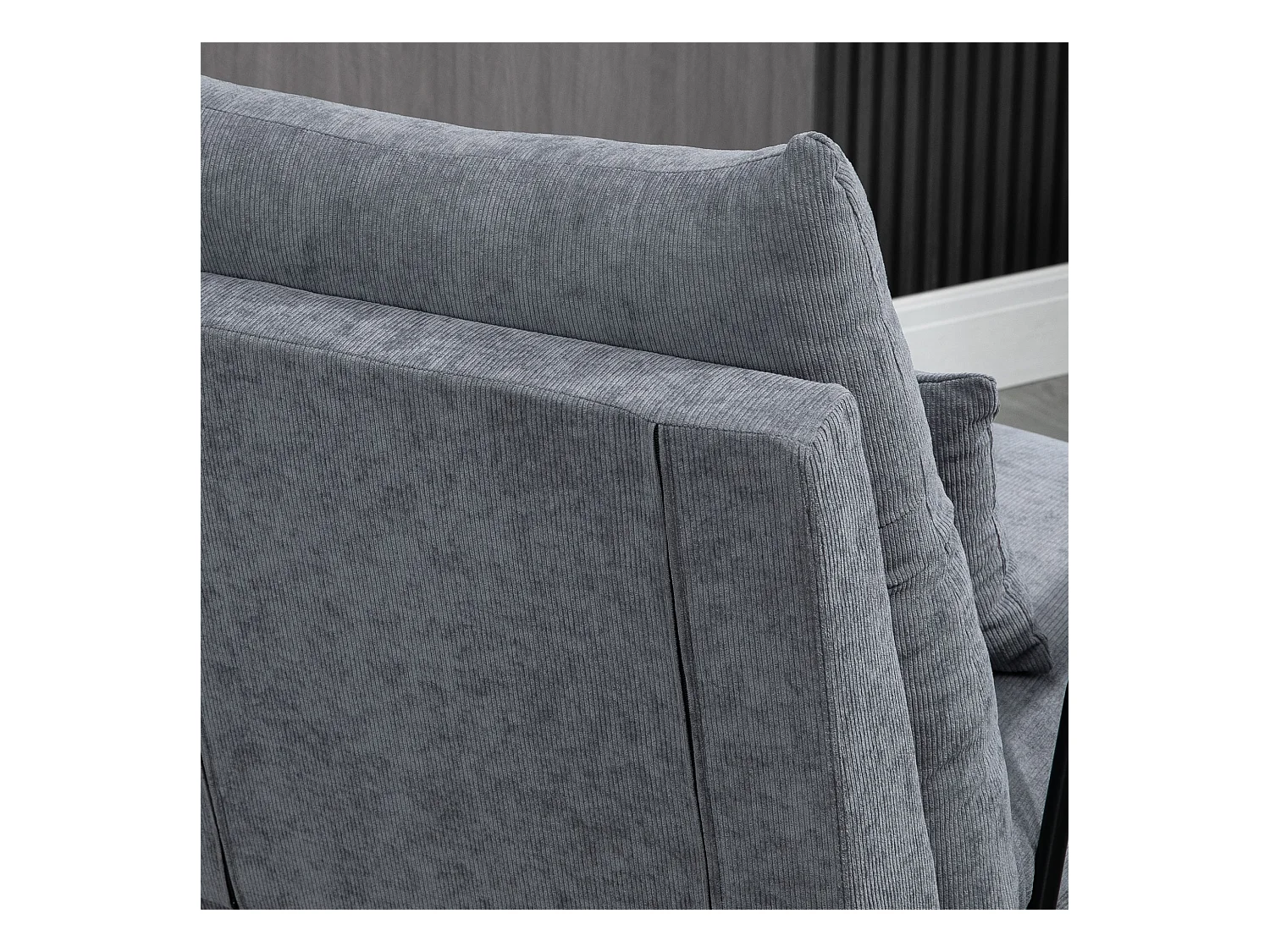 Fauteuil relax avec repose-pieds, dossier inclinable, mousse, gris clair (68x91.5x88cm)