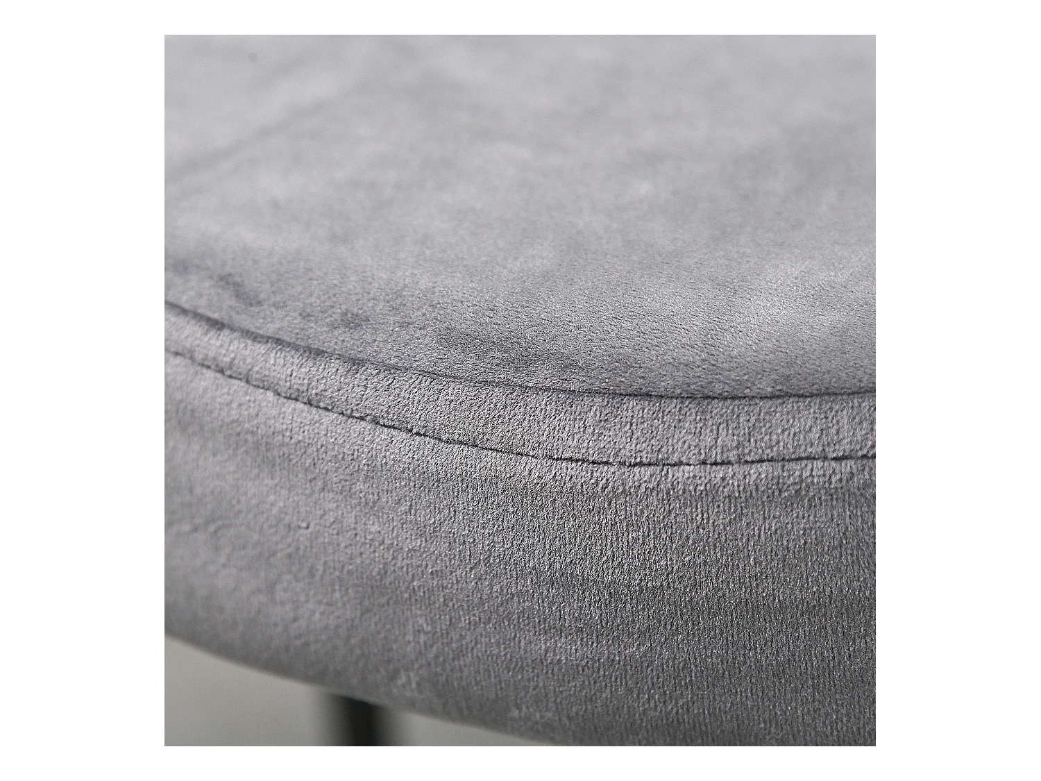 Set de 4 chaises de cuisine empilables, avec assise en velours, métal gris, idéal pour cuisine et salle à manger (41.5x41.5x46 cm)