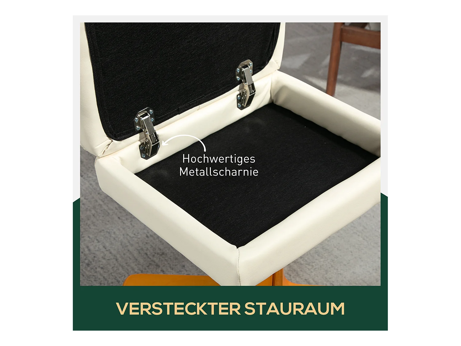 Relaxsessel avec Hocker, 360° pivotant, avec fonction inclinable, cuir artificiel, crème (80x86x99 cm)