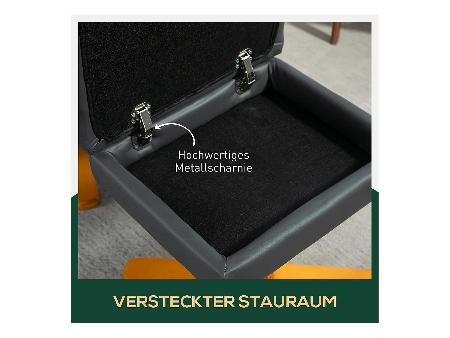 Fauteuil relax pivotant avec repose-pieds, fonction inclinable, cuir synthétique, gris foncé (80x86x99 cm)