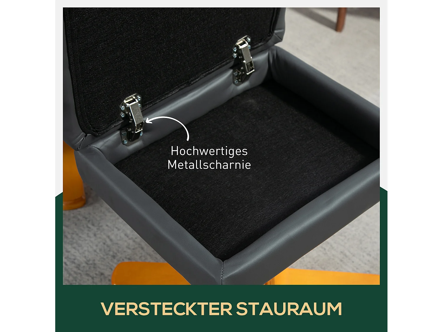 Fauteuil relax pivotant avec repose-pieds, fonction inclinable, cuir synthétique, gris foncé (80x86x99 cm)