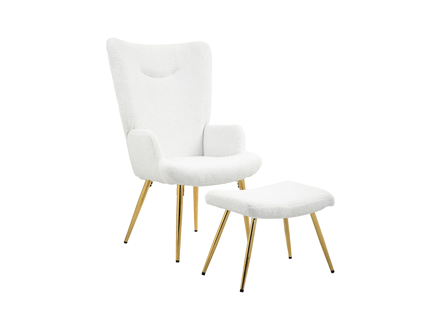 Fauteuil relax avec repose-pieds, design moderne, microfibre, blanc (73x68x111 cm)