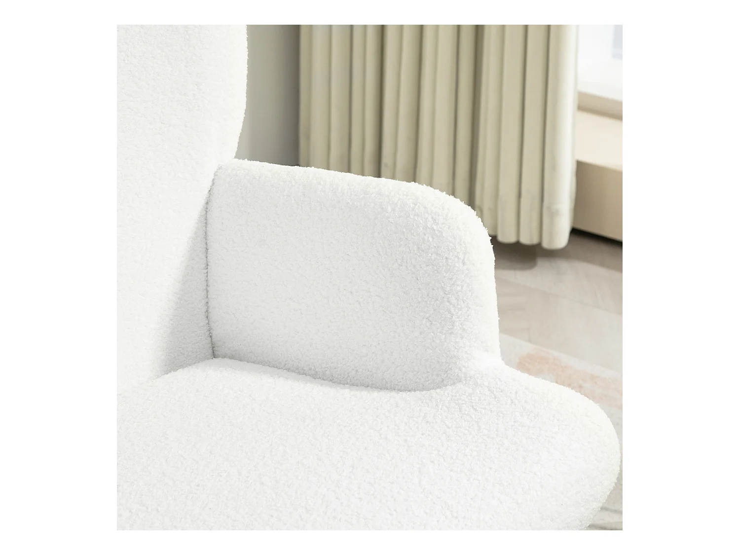 Fauteuil relax avec repose-pieds, design moderne, microfibre, blanc (73x68x111 cm)