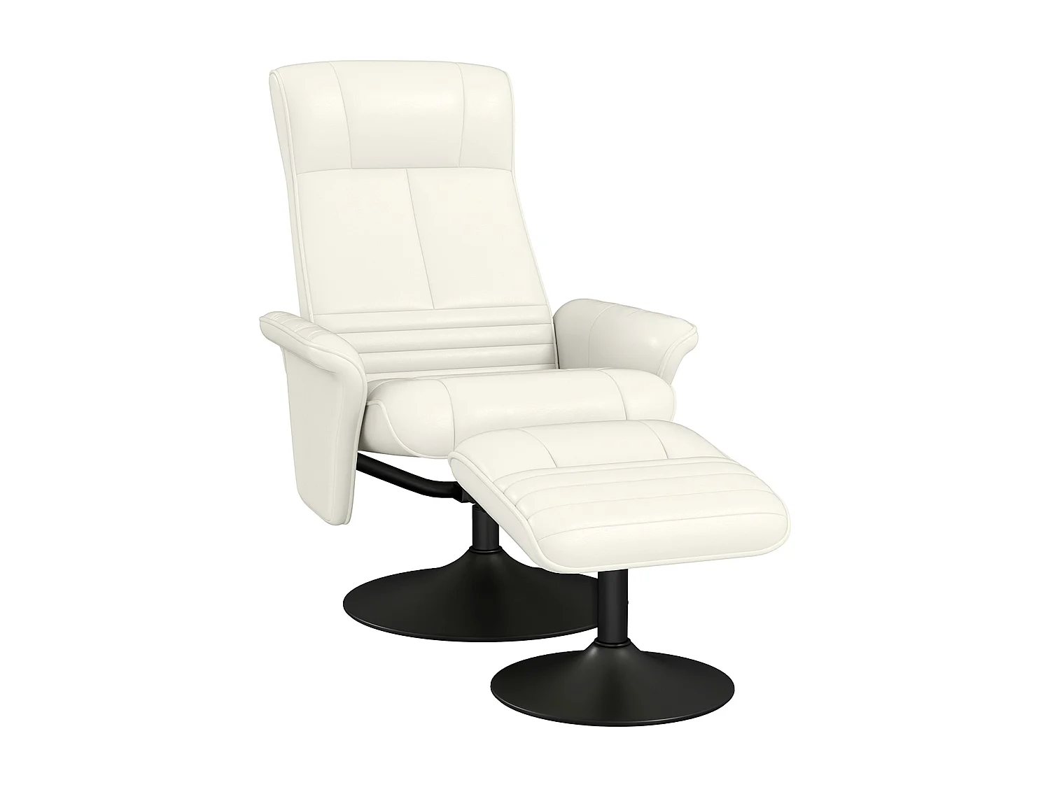 Fauteuil relax avec repose-pieds, pivotant à 360°, fonction de basculement, en tissu microfibre, crème (69x71x104 cm)
