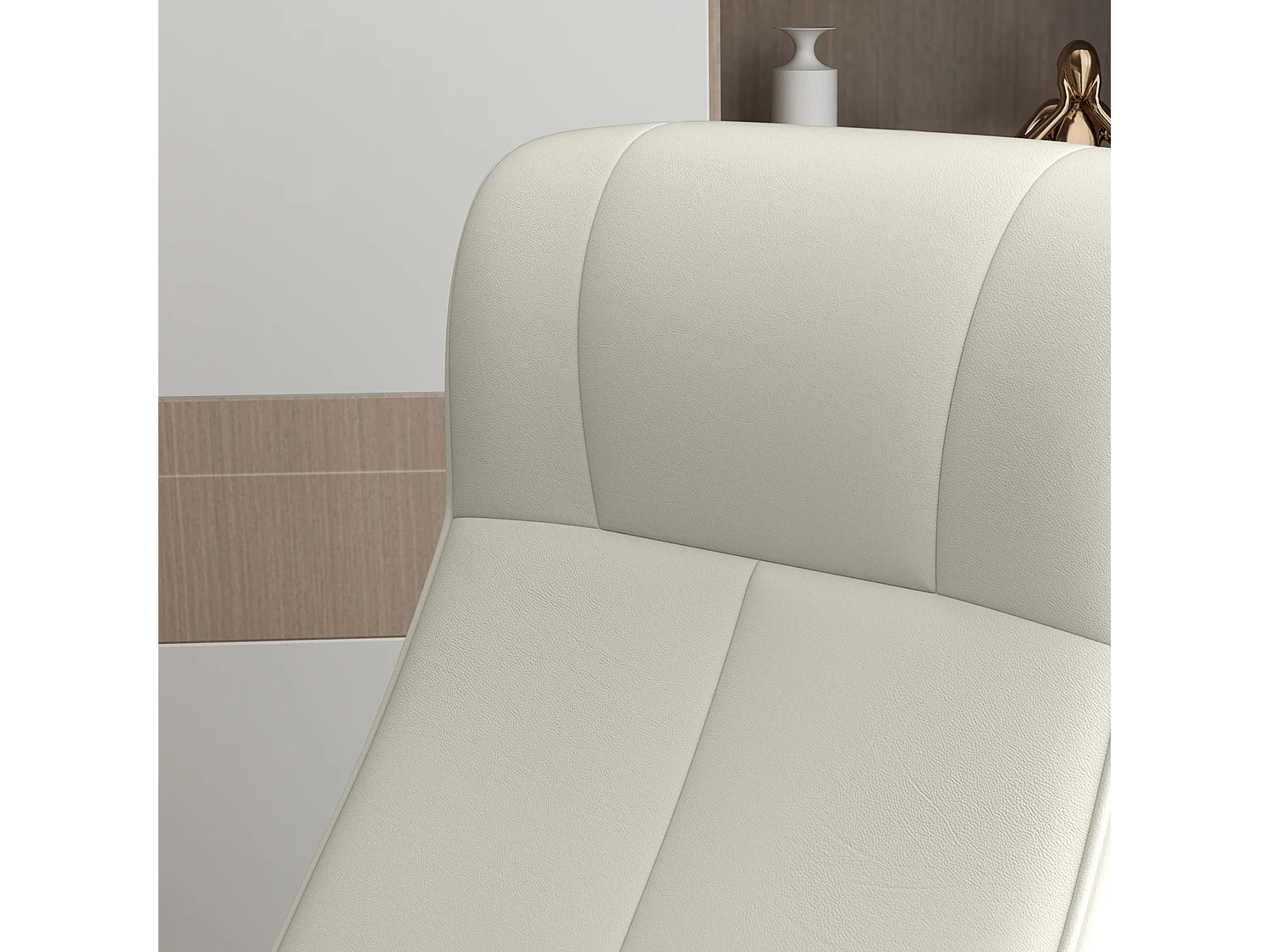 Fauteuil relax avec repose-pieds, pivotant à 360°, fonction de basculement, en tissu microfibre, crème (69x71x104 cm)