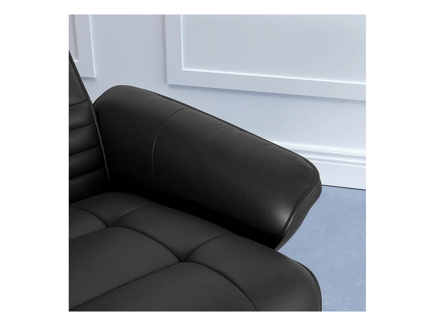 Fauteuil de relaxation avec repose-pieds, pivotant 360°, fonction inclinaison, polyester, noir (69x71x104 cm)