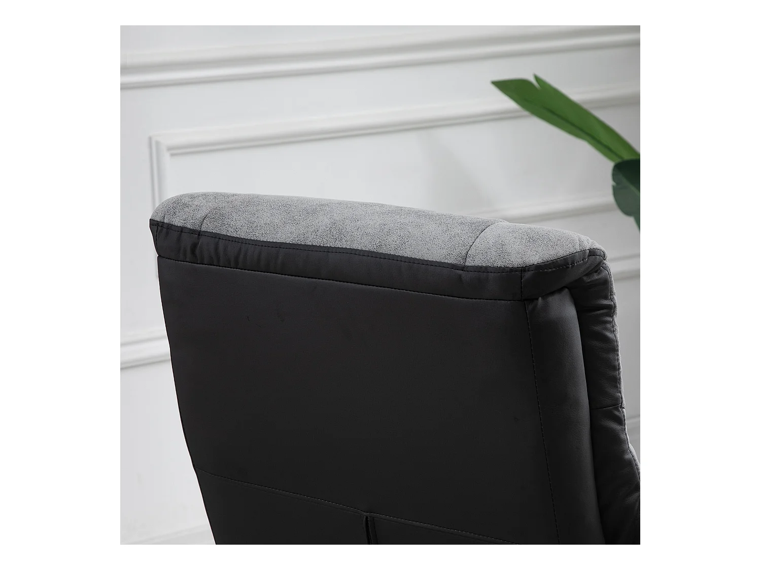 Fauteuil pivotant avec repose-pieds, fonction inclinable, microfibre grise (78x82.5x109 cm)