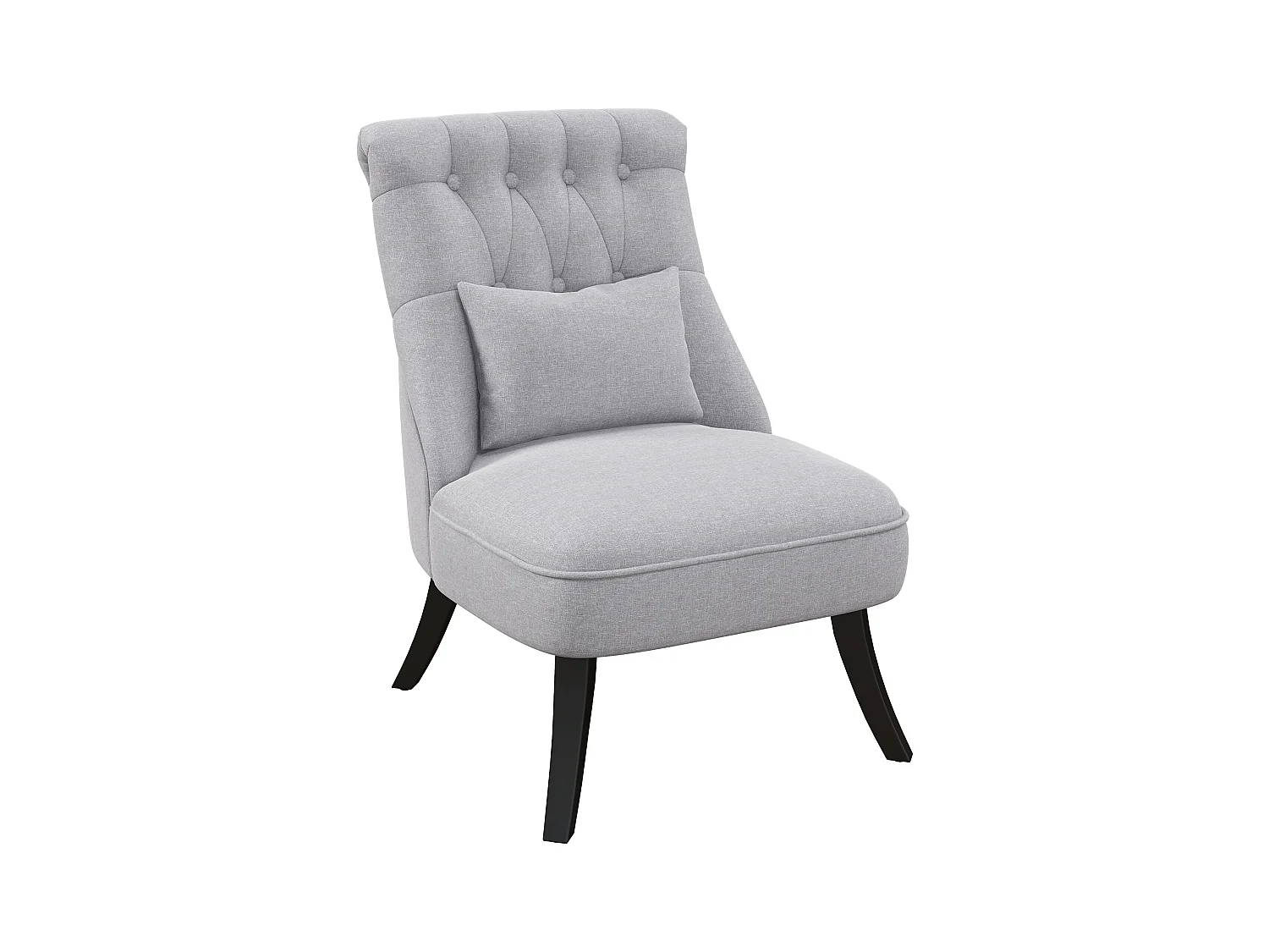 Fauteuil relax avec coussin lombaire, pieds surélevés, lin, gris (52.5x69x77 cm)
