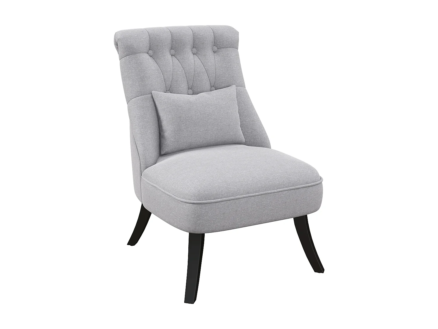 Fauteuil relax avec coussin lombaire, pieds surélevés, lin, gris (52.5x69x77 cm)